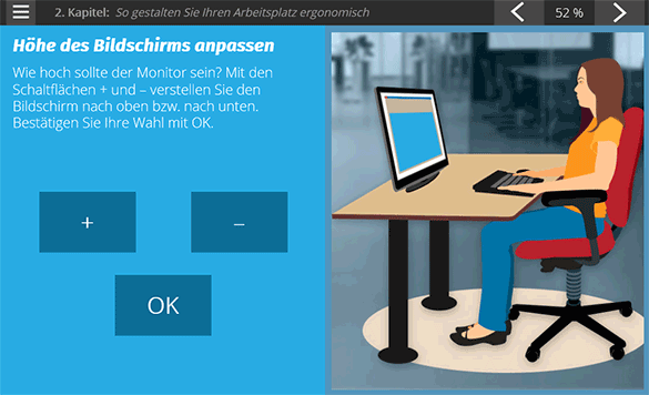 Ergonomie Monitor einstellen